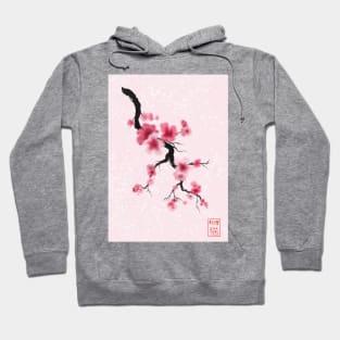 Pretty sumi-e cherry blossoms (sakura) Hoodie